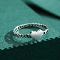 Mode Herzform Silber Polieren Ringe 1 Stück main image 5