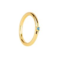 Simple Style Solid Color Copper Inlay Artificial Diamond Rings 1 Piece sku image 7