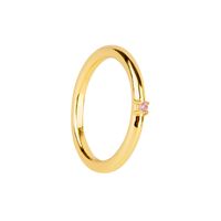 Simple Style Solid Color Copper Inlay Artificial Diamond Rings 1 Piece sku image 5
