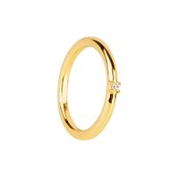 Simple Style Solid Color Copper Inlay Artificial Diamond Rings 1 Piece sku image 1