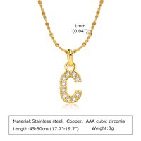 De Gros Style Simple Lettre Acier Inoxydable 201 Le Cuivre Incruster Diamant Artificiel Pendentif sku image 3