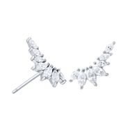 Simple Style Wings Copper Inlay Zircon Ear Studs 1 Pair main image 4