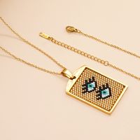 1 Piece Bohemian Geometric Glass Irregular Women's Necklace sku image 6