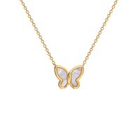 Simple Style Butterfly Titanium Steel Plating Pendant Necklace 1 Piece main image 3