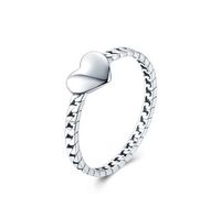 Fashion Heart Shape Silver Polishing Rings 1 Piece sku image 1