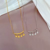 Elegant Butterfly Titanium Steel Plating Necklace main image 6