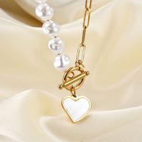 Fashion Geometric Heart Shape Stainless Steel Titanium Steel Necklace 1 Piece sku image 2