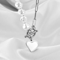 Fashion Geometric Heart Shape Stainless Steel Titanium Steel Necklace 1 Piece sku image 1