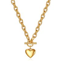 Simple Style Heart Shape Titanium Steel Plating Pendant Necklace 1 Piece sku image 2