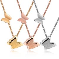 Simple Style Butterfly Titanium Steel Plating Pendant Necklace main image 1