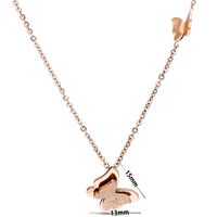 Simple Style Butterfly Titanium Steel Plating Pendant Necklace sku image 3