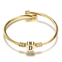 Simple Style Letter Stainless Steel Plating Bangle sku image 5