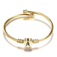 Simple Style Letter Stainless Steel Plating Bangle sku image 2