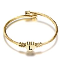 Simple Style Letter Stainless Steel Plating Bangle sku image 1