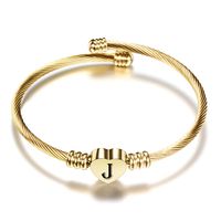 Simple Style Letter Stainless Steel Plating Bangle sku image 11