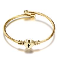 Simple Style Letter Stainless Steel Plating Bangle sku image 7