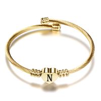 Simple Style Letter Stainless Steel Plating Bangle sku image 14