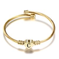Simple Style Letter Stainless Steel Plating Bangle main image 5