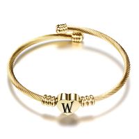 Simple Style Letter Stainless Steel Plating Bangle sku image 23