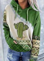 Women's Hoodie Long Sleeve Hoodies & Sweatshirts Printing Fashion Streetwear Cactus main image 2