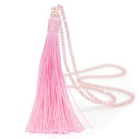 Mode Einfarbig Seidenfaden Fransen Faden Perlen Frau Pulloverkette sku image 6