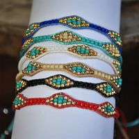 Style Ethnique Rhombe Perle, Corde Tressée Tresser Femmes Bracelets main image 5