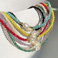 Mode Couleur Unie Cristal Artificiel Nacre Des Coquillages Perlé Femmes Collier main image 1