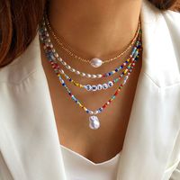1 Piece Vacation Geometric Letter Beaded Imitation Pearl Alloy Women's Necklace main image 2