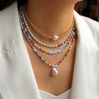 1 Piece Vacation Geometric Letter Beaded Imitation Pearl Alloy Women's Necklace main image 1