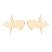 Fashion Electrocardiogram Heart Shape Stainless Steel Jewelry Set 1 Set main image 5