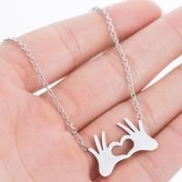 Simple Style Gesture Stainless Steel Hollow Out Necklace 1 Piece main image 5