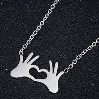 Simple Style Gesture Stainless Steel Hollow Out Necklace 1 Piece main image 4