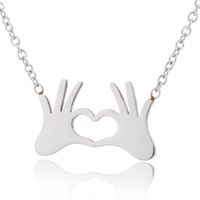 Simple Style Gesture Stainless Steel Hollow Out Necklace 1 Piece sku image 2