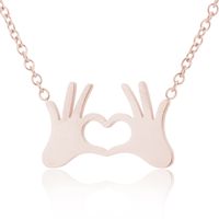 Simple Style Gesture Stainless Steel Hollow Out Necklace 1 Piece sku image 3
