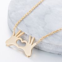 Simple Style Gesture Stainless Steel Hollow Out Necklace 1 Piece main image 6