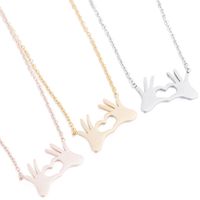 Simple Style Gesture Stainless Steel Hollow Out Necklace 1 Piece main image 3
