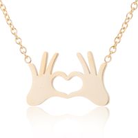 Simple Style Gesture Stainless Steel Hollow Out Necklace 1 Piece sku image 1