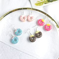 1 Pair Cartoon Style Donuts Plastic Resin Women's Drop Earrings main image 1