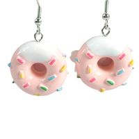 1 Pair Cartoon Style Donuts Plastic Resin Women's Drop Earrings main image 5