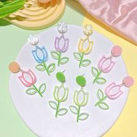 1 Pair Pastoral Flower Arylic Epoxy Women's Drop Earrings main image 1