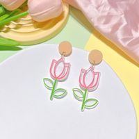 1 Pair Pastoral Flower Arylic Epoxy Women's Drop Earrings sku image 3