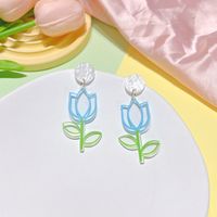 1 Pair Pastoral Flower Arylic Epoxy Women's Drop Earrings sku image 5