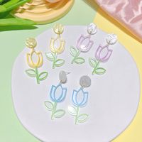 1 Pair Pastoral Flower Arylic Epoxy Women's Drop Earrings main image 3