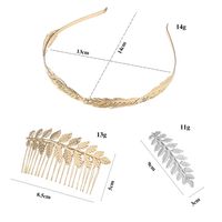 Baroque Style Leaf Alloy Hair Clip Hair Band Insert Comb 1 Piece main image 5