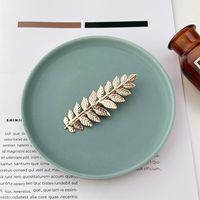 Baroque Style Leaf Alloy Hair Clip Hair Band Insert Comb 1 Piece sku image 2