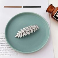 Baroque Style Leaf Alloy Hair Clip Hair Band Insert Comb 1 Piece sku image 1