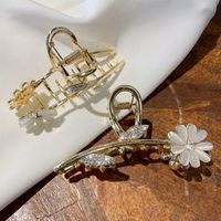 Moda Flor Metal Embutido Diamantes De Imitación Ópalo Garras De Pelo 1 Pieza main image 3