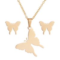 Fashion Butterfly Stainless Steel Plating Jewelry Set 2 Pieces sku image 2