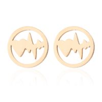 Fashion Electrocardiogram Stainless Steel Jewelry Set 2 Pieces main image 3