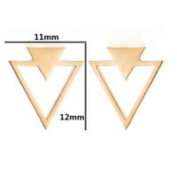 Simple Style Triangle Stainless Steel Plating Hollow Out Ear Studs 1 Pair sku image 3